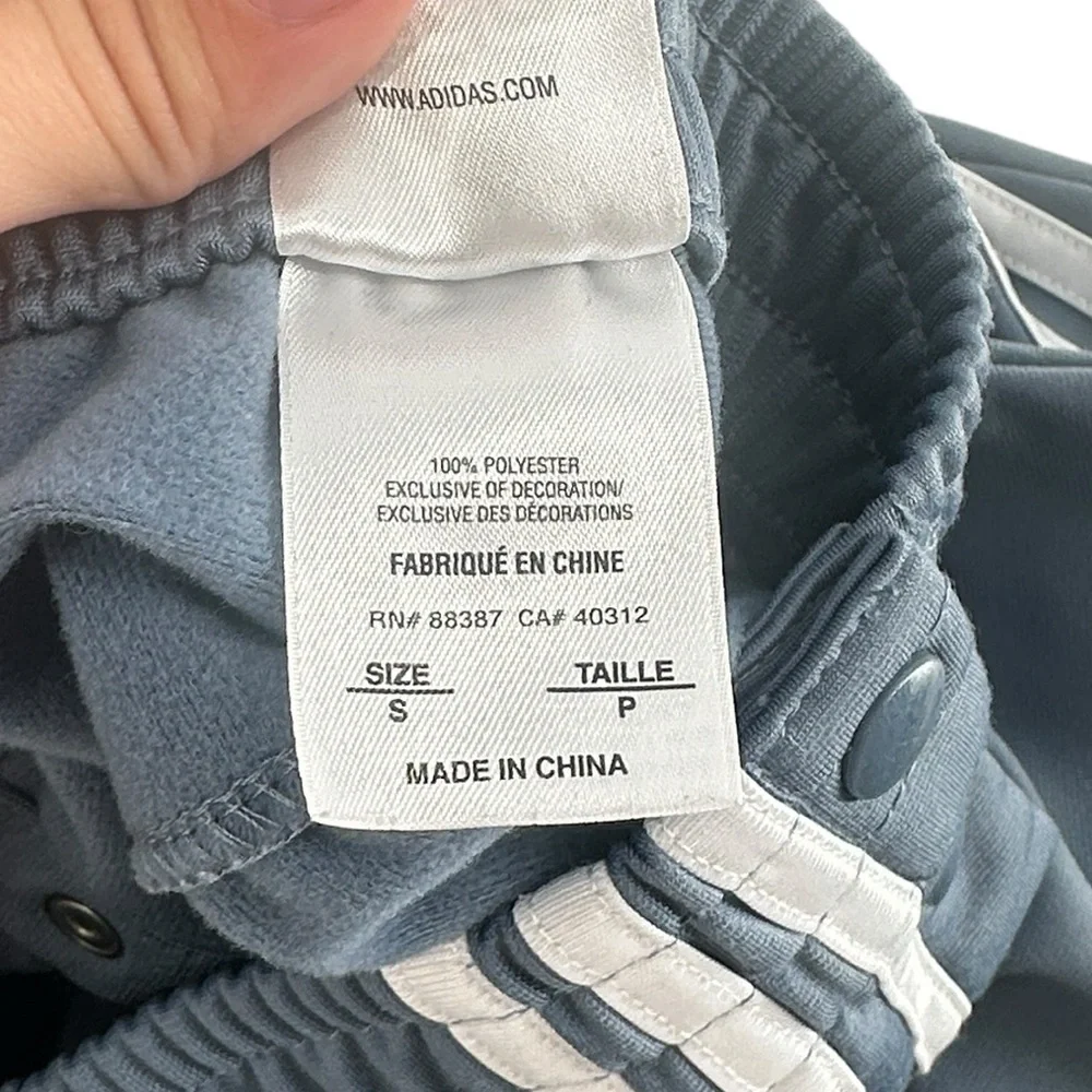 Adidas tear aways Kids Gray blue Joggers basketball pants active wear y2k sz sm - Picture 7 of 8